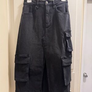 Wild Fable Women's Denim Cargo Midi Skirt - Wild Fable Black Wash : Size: S